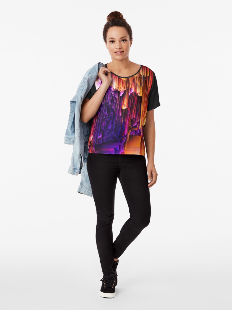 Alternate view of Fragmented Confusions Chiffon Top