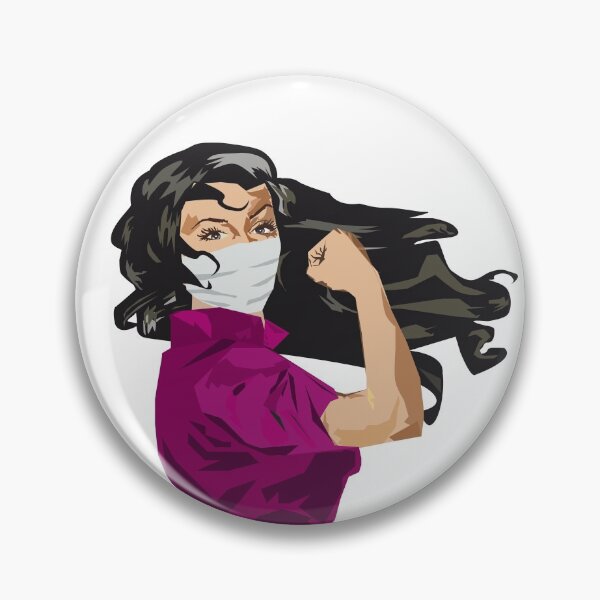 Artikelvorschau, Wunderschöne mächtige Frau in der Gesichtsmaske, die Bizeps zeigt entworfen und verkauft von Michelle Sarah.