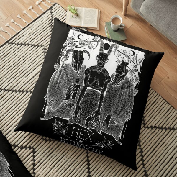 Hex The Patriarchy witchy feminist design Floor Pillow