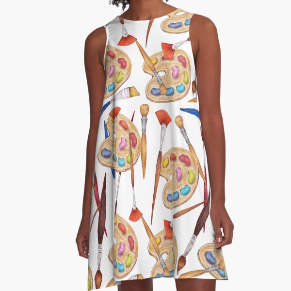 pattern palette with brushes A-Line Dress