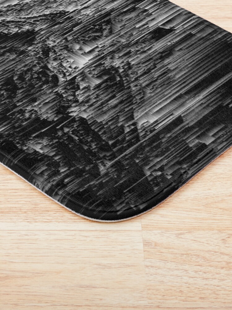Alternate view of Night of the Glitches - Abstract Pixel Art Bath Mat