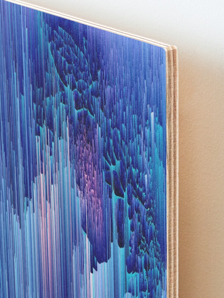 Alternate view of Beglitched Waterfall - Abstract Pixel Art Mounted Print