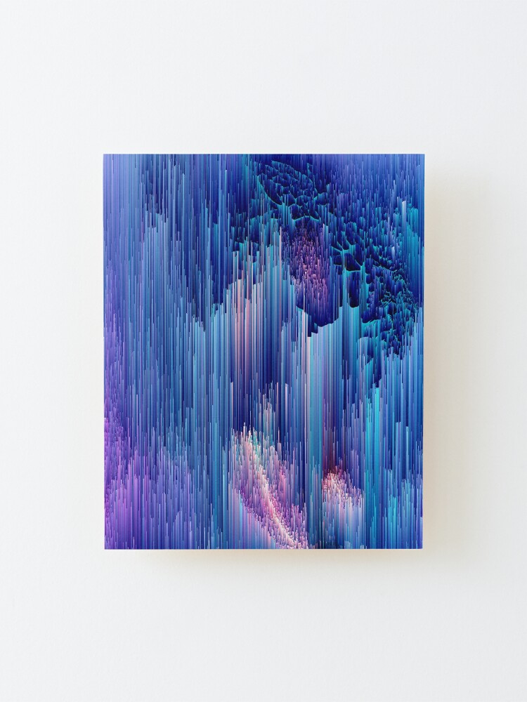 Alternate view of Beglitched Waterfall - Abstract Pixel Art Mounted Print