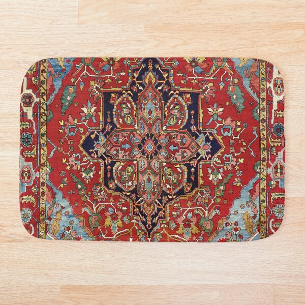 Heriz Persian Carpet Print Bath Mat