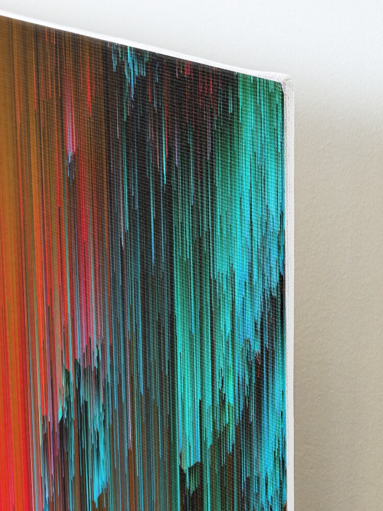 Alternate view of Nice Day for a Walk - Abstract Glitchy Pixel Art Mounted Print