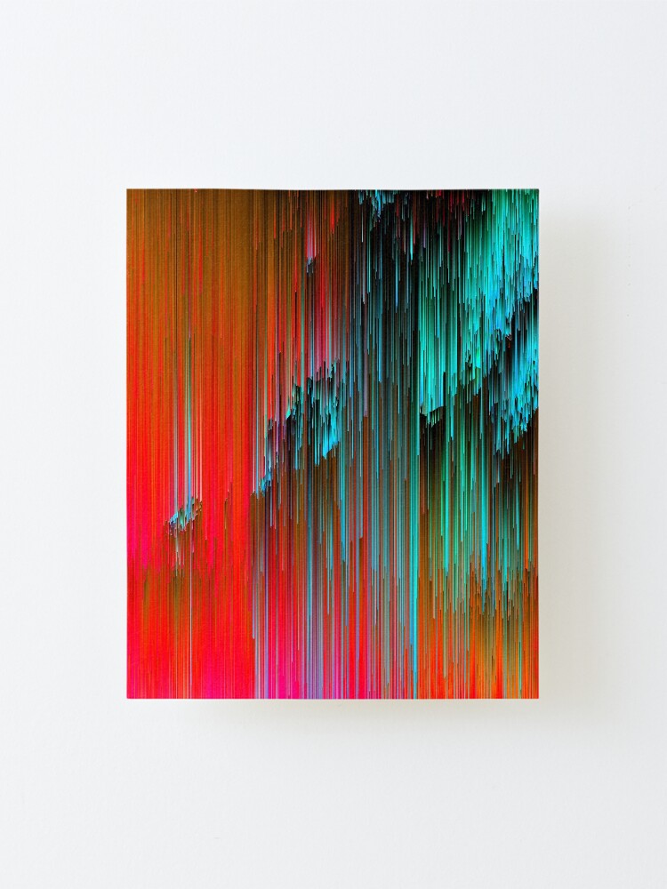 Alternate view of Nice Day for a Walk - Abstract Glitchy Pixel Art Mounted Print