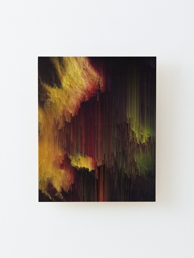 Alternate view of Depth of the Mountain - Glitchy Abstract Pixel Art Mounted Print