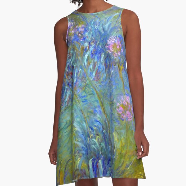 Item preview, Agapanthe Claude Monet Impression Fleurs Roses designed and sold by Vicky Brago-Mitchell®.