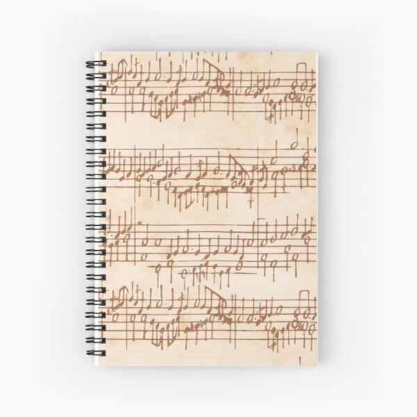 Antique Manuscript Musical Score Spiral Notebook