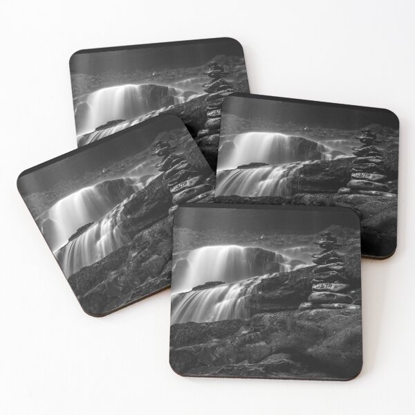 Item preview, Balancing Stones on Waterfalls - Black & White designed and sold by BritishYank.