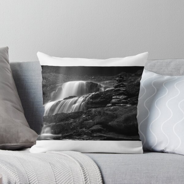 Item preview, Balancing Stones on Waterfalls - Black & White designed and sold by BritishYank.
