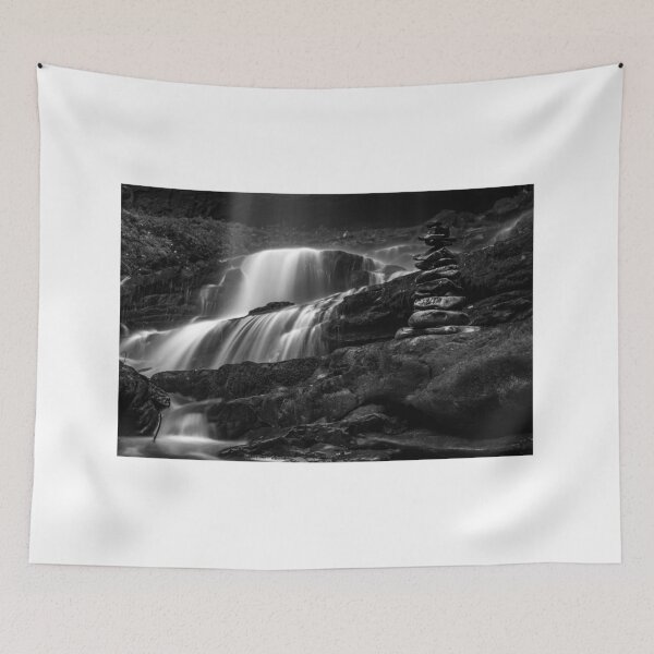 Item preview, Balancing Stones on Waterfalls - Black & White designed and sold by BritishYank.
