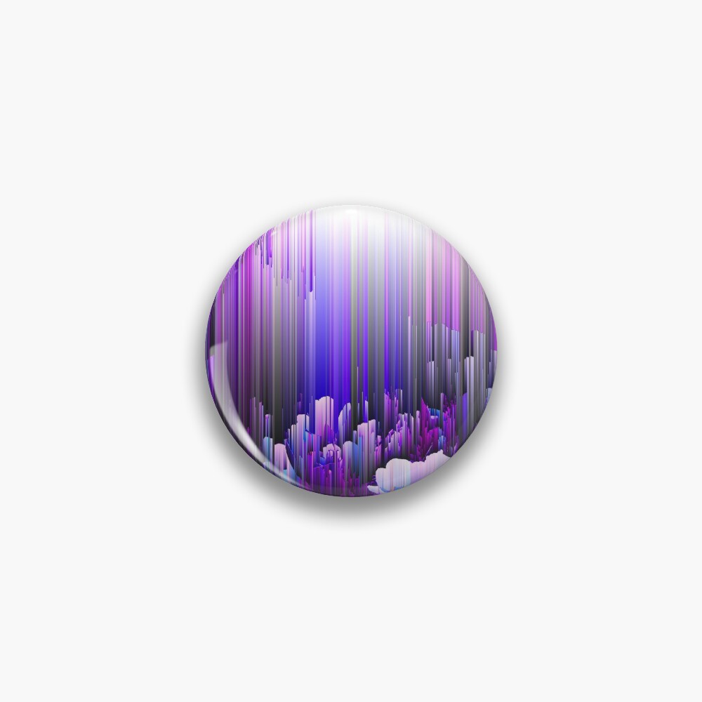Rain of Lavender - Glitch Abstract Pixel Art Pin