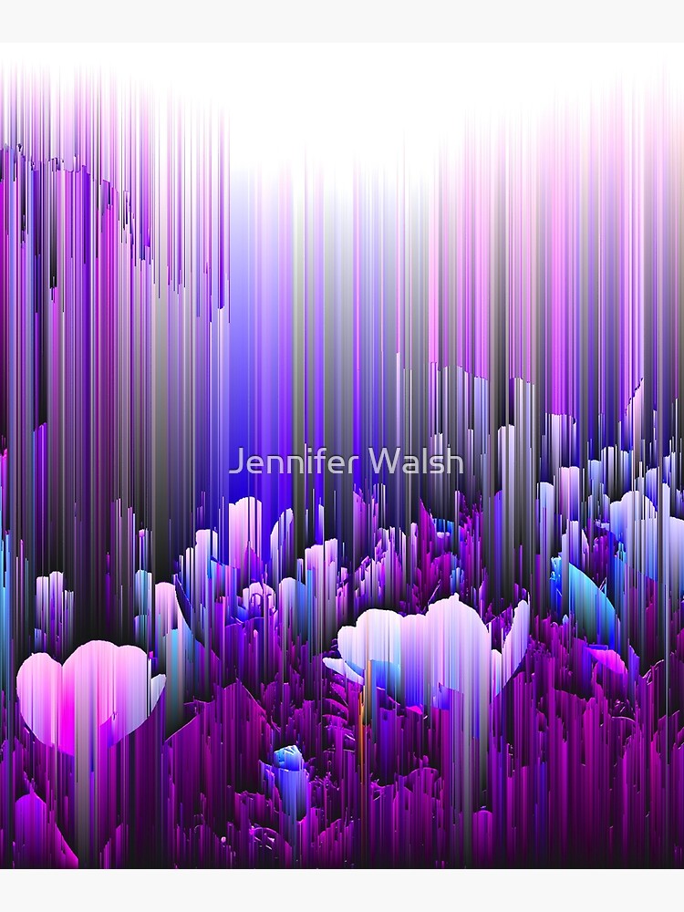 Rain of Lavender - Glitch Abstract Pixel Art by InsertTitleHere
