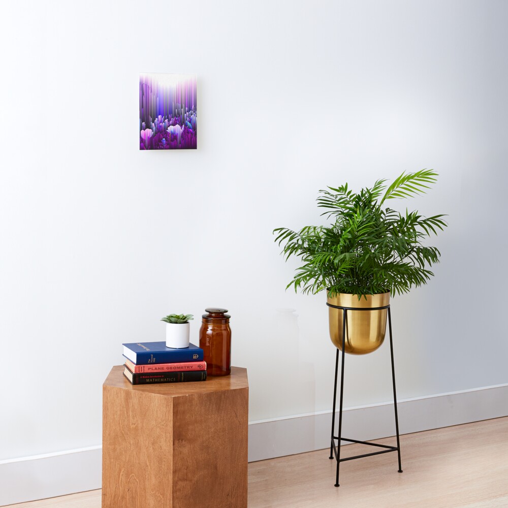 Rain of Lavender - Glitch Abstract Pixel Art Mounted Print