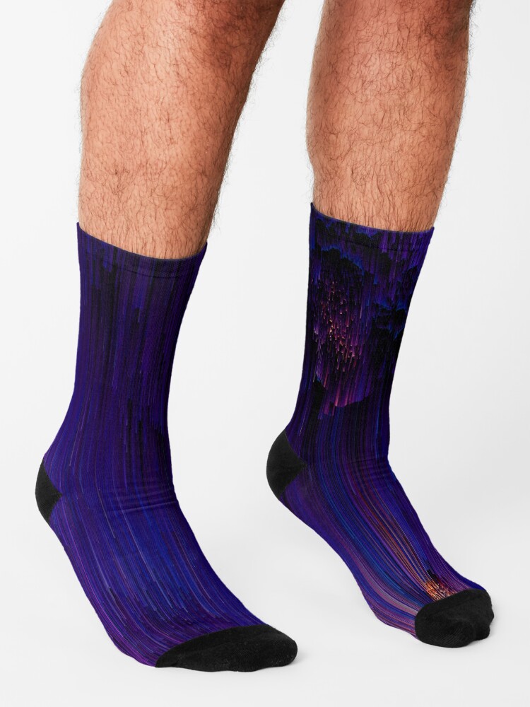 Alternate view of Beglitchment - Abstract Pixel Art Socks