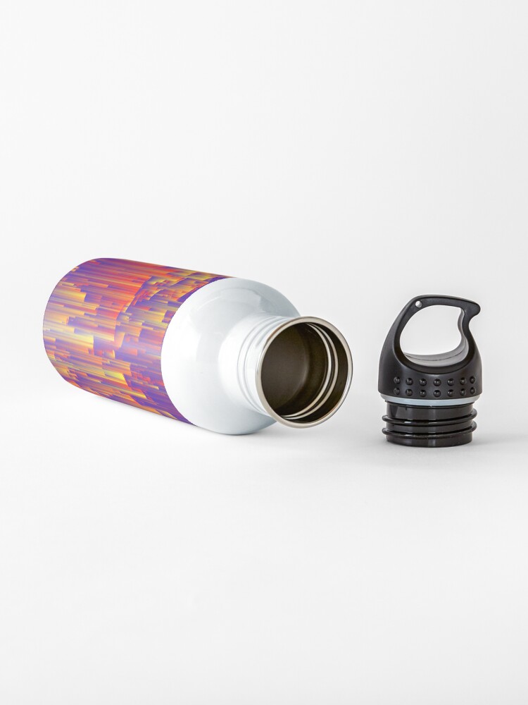 Alternate view of Fiery Rain - Pixel Abstract Art Water Bottle
