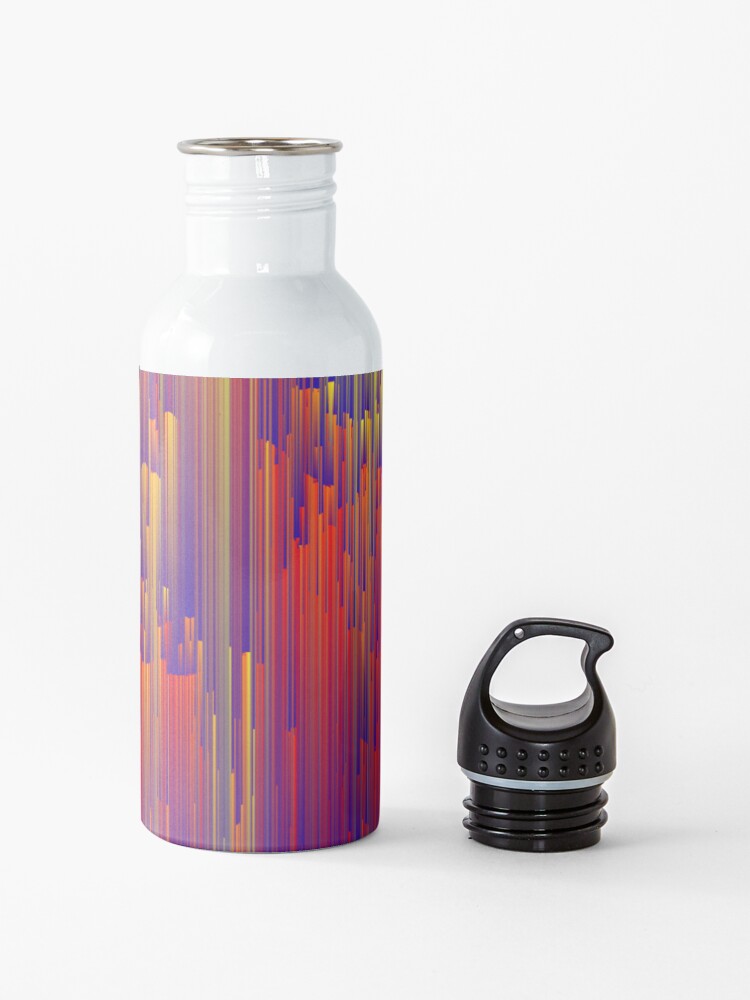 Alternate view of Fiery Rain - Pixel Abstract Art Water Bottle