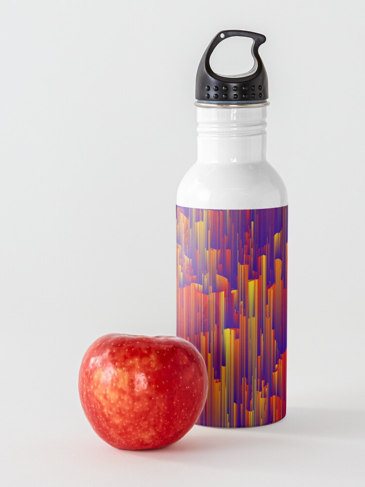 Alternate view of Fiery Rain - Pixel Abstract Art Water Bottle