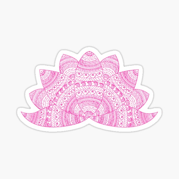 pink lotus mandala petals on blurred sunset with sun light flare Sticker