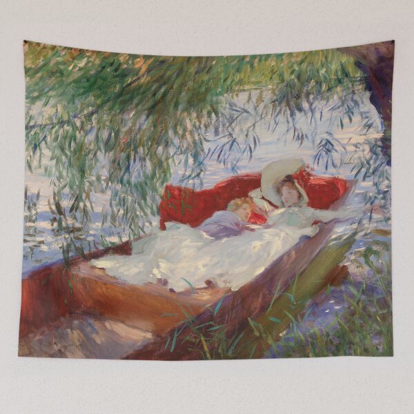 Item preview, John Singer Sargent - Lady and Child Asleep in a Punt under the Willows designed and sold by Impressionist Masters.