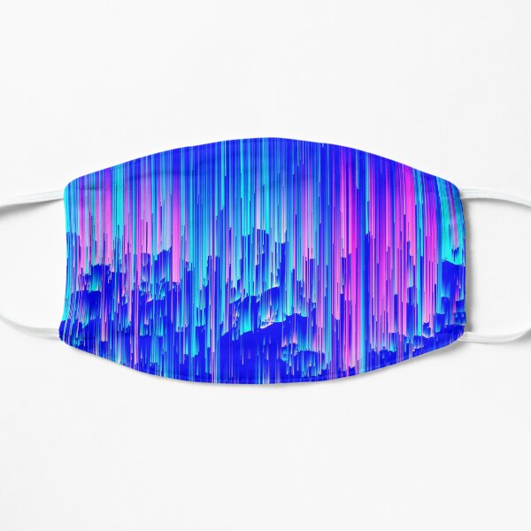 Neon Rain - Digital Abstract Small Mask