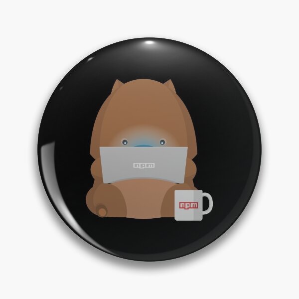 Item preview, NPM: Wombat with laptop and a cup of coffee (Black background) designed and sold by hellkni9ht.