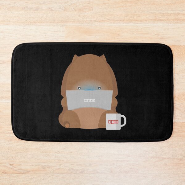 Item preview, NPM: Wombat with laptop and a cup of coffee (Black background) designed and sold by hellkni9ht.