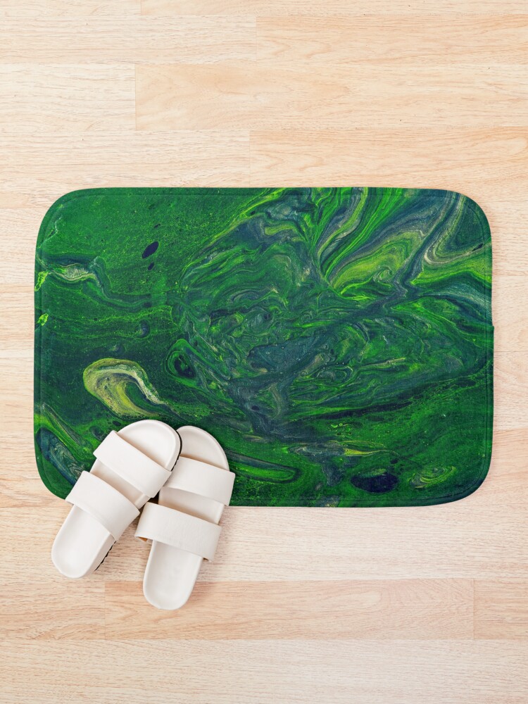 Alternate view of Swirling Jade - An Abstract Piece Bath Mat
