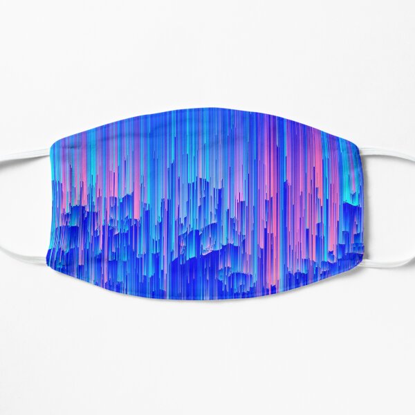 Glitchy Rain - Abstract Digital Piece Mask