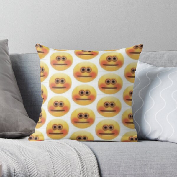 cursed hand emoji, scary and funny smiley face. - Cursed - Pillow