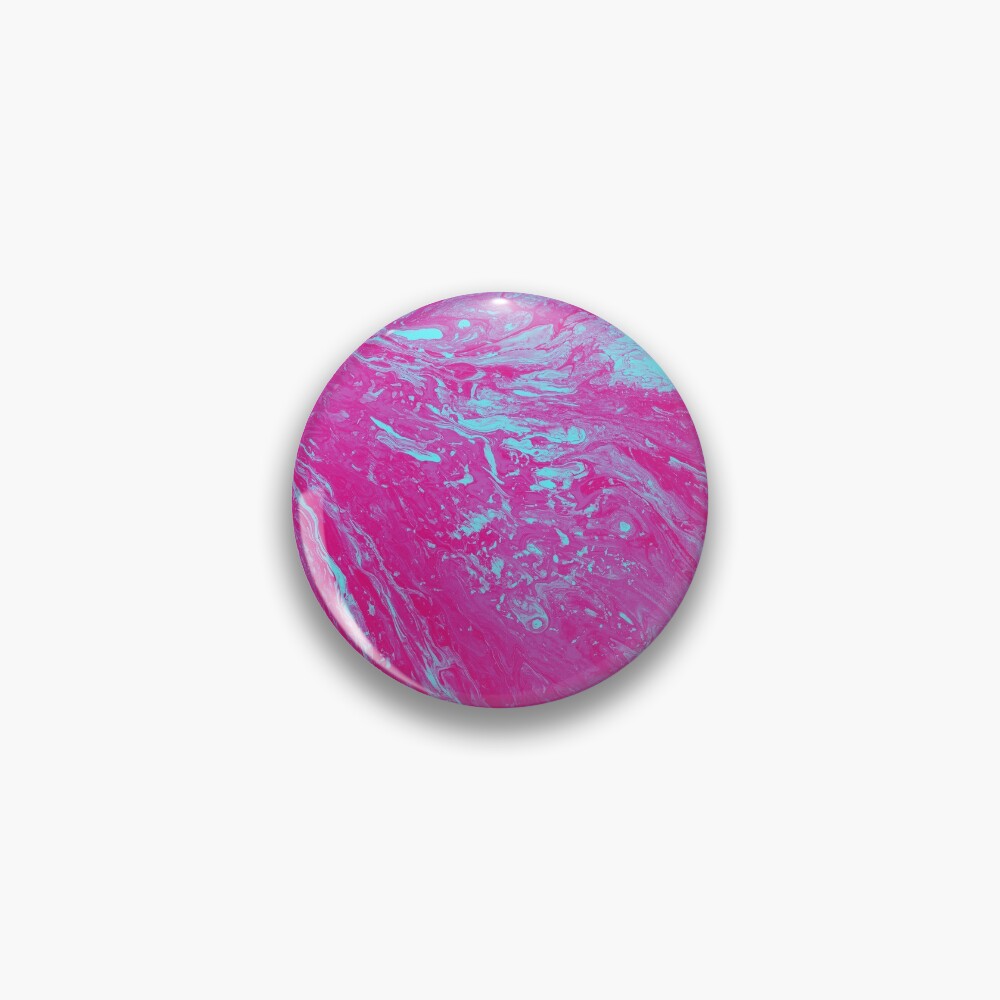 Flood of Pink & Turquoise - An Abstract Piece Pin
