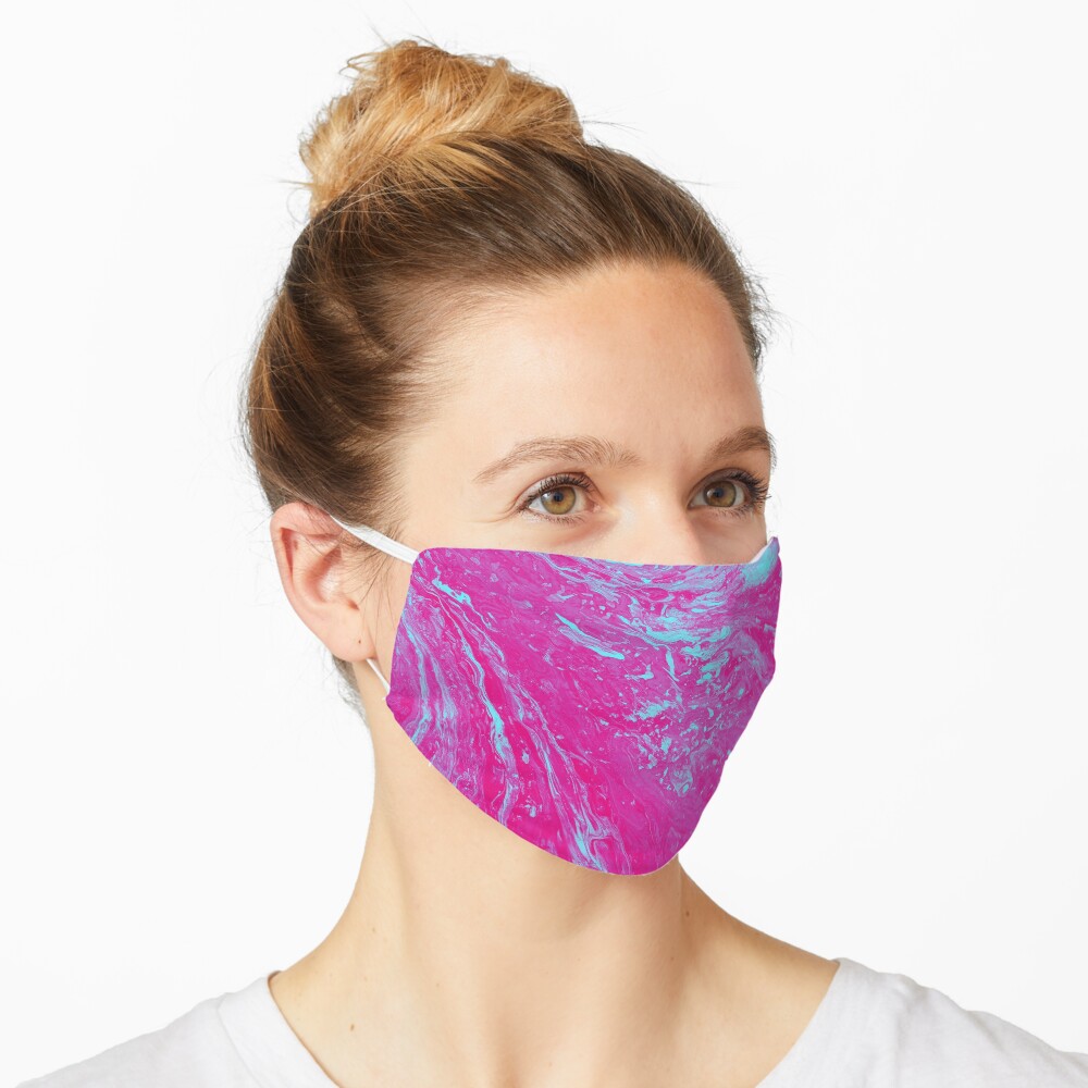 Flood of Pink & Turquoise - An Abstract Piece Mask