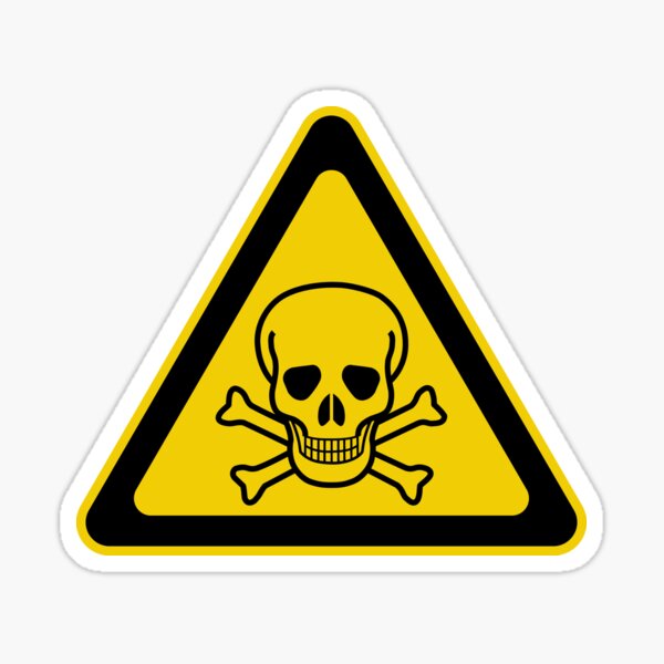 Aperçu de l'œuvre Panneau d'avertissement de symbole de poison - Jaune et noir - Triangulaire créée et vendue par Graphix.