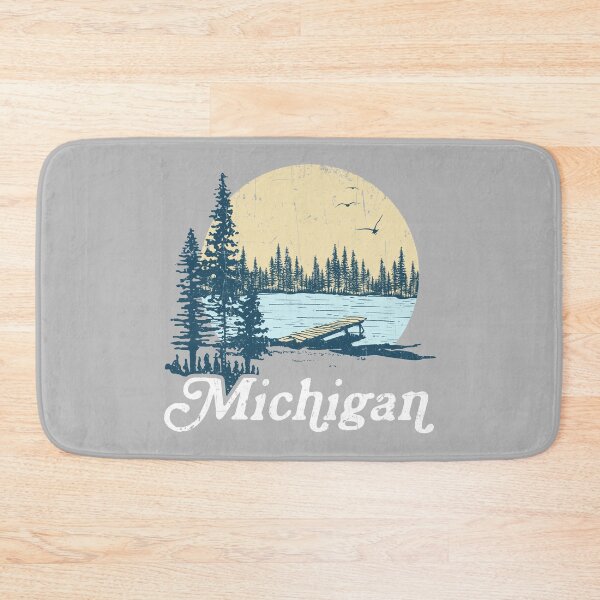 Item preview, Vintage Michigan Dock on a Lake designed and sold by GreatLakesLocal.