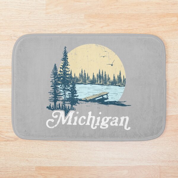 Item preview, Vintage Michigan Dock on a Lake designed and sold by GreatLakesLocal.