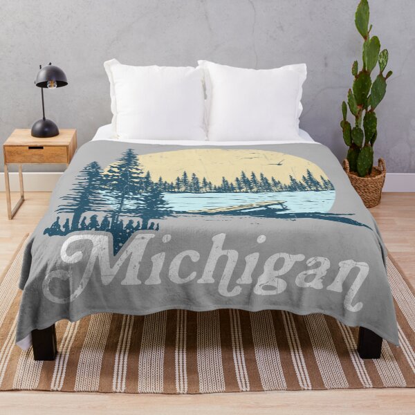Item preview, Vintage Michigan Dock on a Lake designed and sold by GreatLakesLocal.