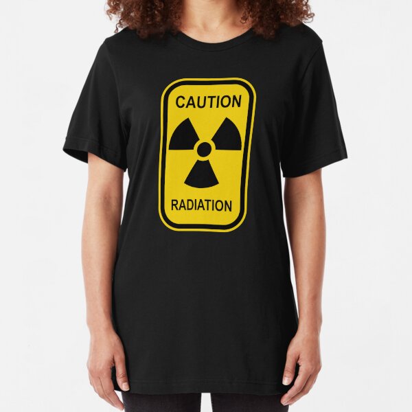 Radioactive Symbol Warning Sign - Radioactivity - Radiation - Yellow & Black - Rectangular Slim Fit T-Shirt