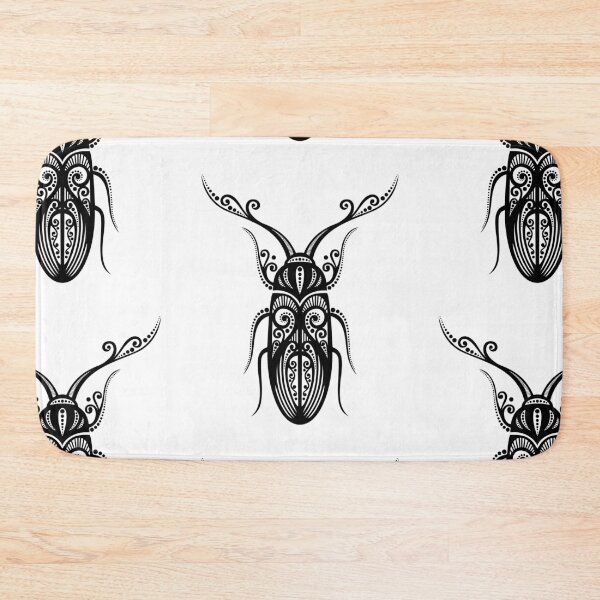 Item preview, Black and White Illustration of Exotic Beetle designed and sold by lissantee.