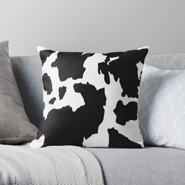 Black cow skin pattern Throw Pillow