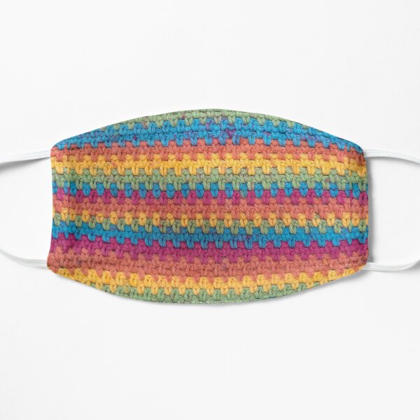 Crochet Rainbow Jelly Stripes Horizontal Mask