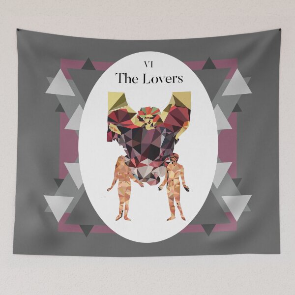 Item preview, The Lovers Tarot Card vector triangle art designed and sold by felinedreams.