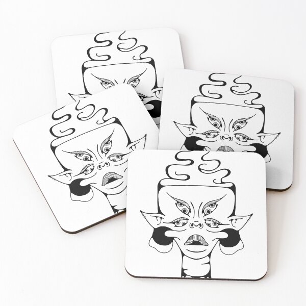 Item preview, Black and White Trippy Four Eyed Gal designed and sold by Taylor Meyer.