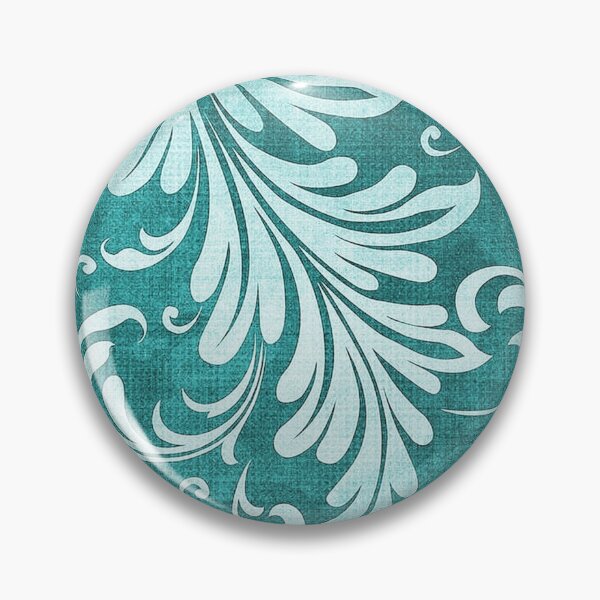 Item preview, Fancy Acanthus Pattern Aqua on Dark Aqua designed and sold by Pixelchicken.