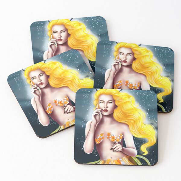 Item preview, Mermay, mermaid, ocean, fantasy, character, oceans, bubble, gems, golden hair, fishy, glowing,makeup designed and sold by WIKEDPrints.