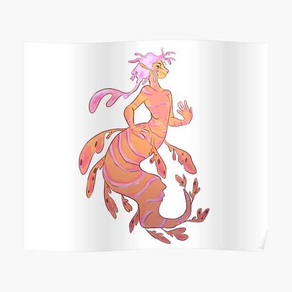 Leafy Sea Dragon Mermaid Poster