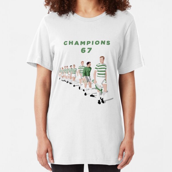 Lisbon Lions - Champions 67 (Green text) Slim Fit T-Shirt