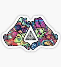 Trippy Illuminati Hands Diamond Sticker