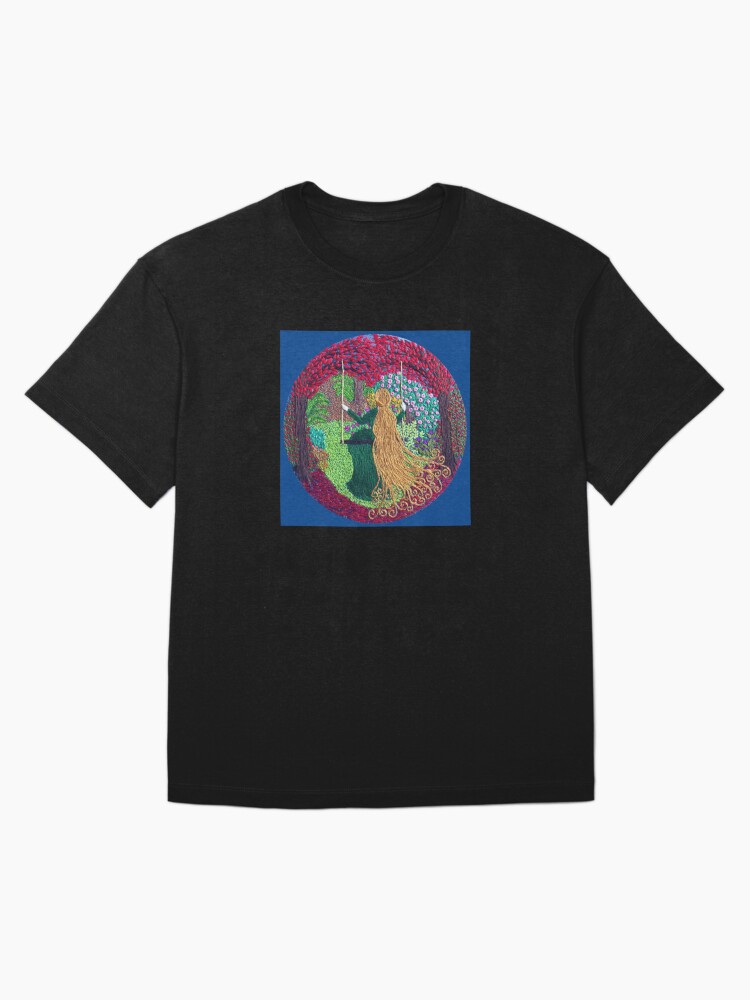 Thumbnail 3 of 7, Oversized T-Shirt, The Lady on the Swing designed and sold by SewingSongbird.