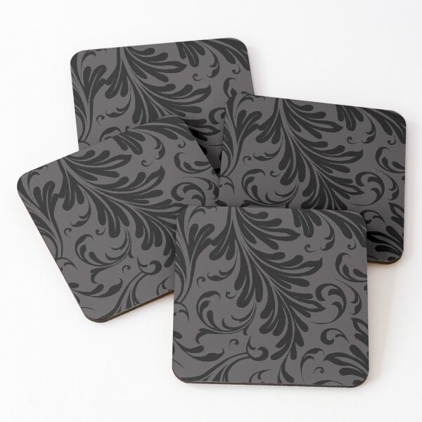 Item preview, Fancy Acanthus Pattern Black on Black designed and sold by Pixelchicken.